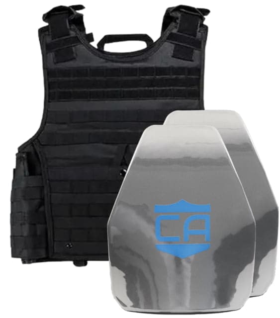 Caliber Armor AR550 III+ VISM Expert 8x10 Body Armor Package PolyShield Spall Coating Black 8 x 10