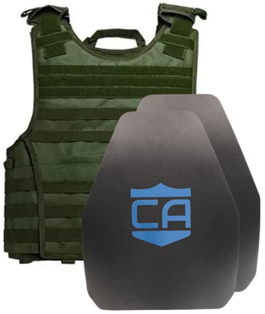 Caliber Armor AR550 III+ VISM Expert 8x10 Body Armor Package Ranger Green 8 x 10