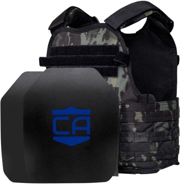 Caliber Armor AR550 Level III+ Body Armor and Condor MOPC Package SAPI Style Black Multicam Medium/2XL