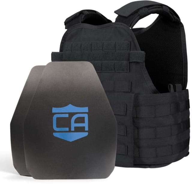 Caliber Armor AR550 Level III+ Body Armor and Condor MOPC Package Shooter Cut Black Medium/2XL
