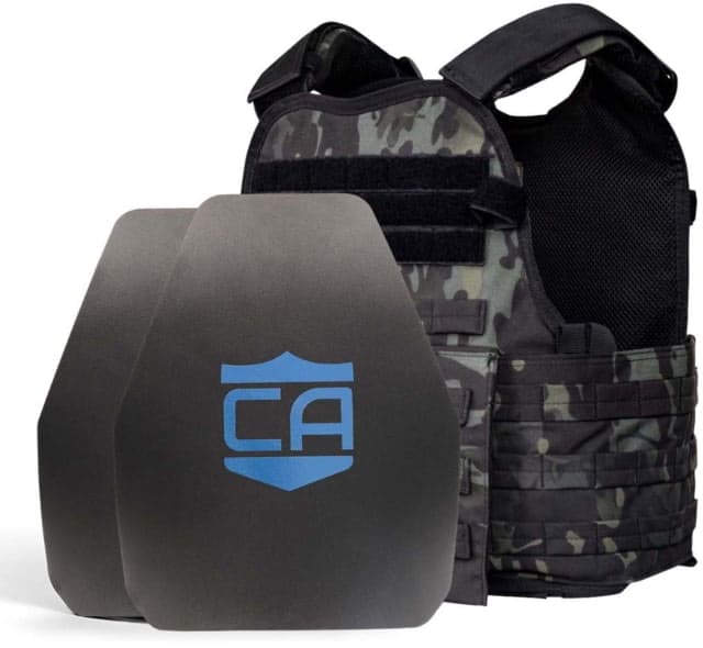 Caliber Armor AR550 Level III+ Body Armor and Condor MOPC Package Shooter Cut Black Multicam Medium/2XL