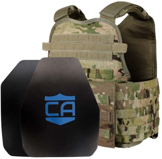 Caliber Armor AR550 Level III+ Body Armor and Condor MOPC Package SAPI Style + Shooter Cut Scorpion OCP Medium/2XL