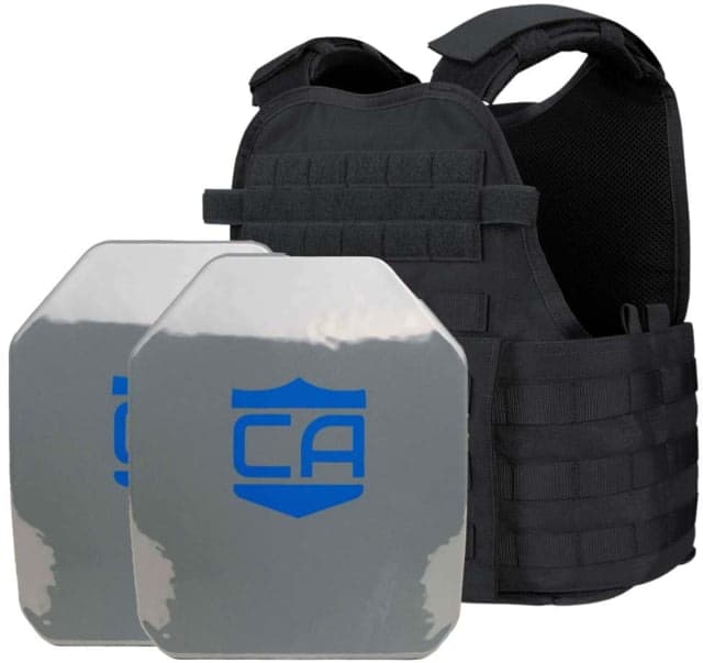 Caliber Armor AR550 Level III+ Body Armor w/ Spall Coat Condor MOPC Package SAPI Style Black Medium/2XL