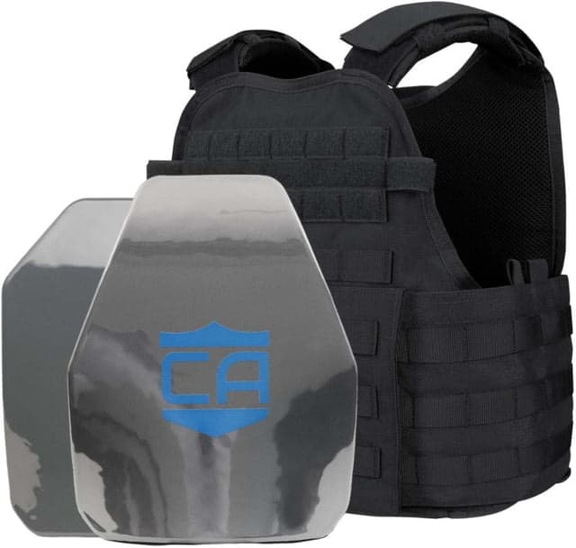 Caliber Armor AR550 Level III+ Body Armor w/ Spall Coat Condor MOPC Package SAPI/Shooter Style Black Medium/2XL