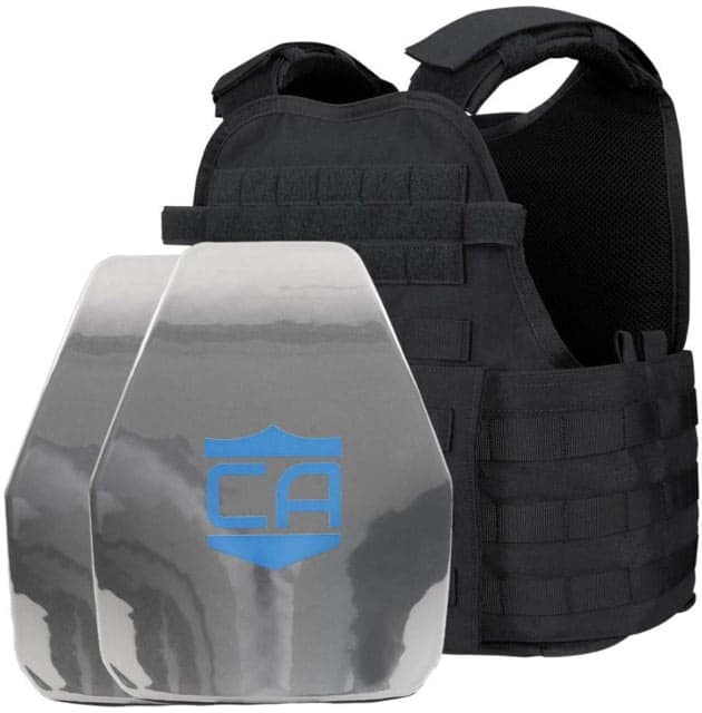 Caliber Armor AR550 11 x 14 Level III+ Body Armor w/ PolyShield Spall Coat and Condor MOPC Package Black Medium/2XL