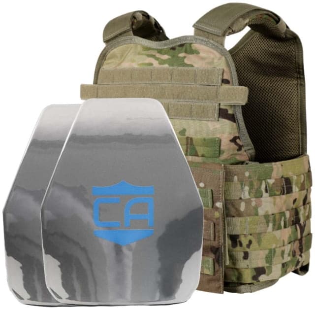 Caliber Armor AR550 11 x 14 Level III+ Body Armor w/ PolyShield Spall Coat and Condor MOPC Package Scorpion OCP Medium/2XL