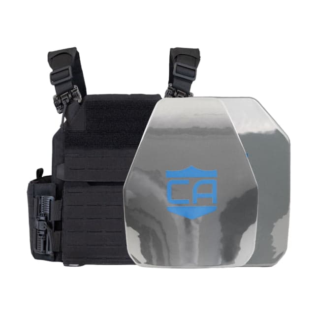 Caliber Armor Ar550 Nij Iii+ Recon Polyshield Complete Plate Carrier Package Shooters/Sapi Black 19-Ar55