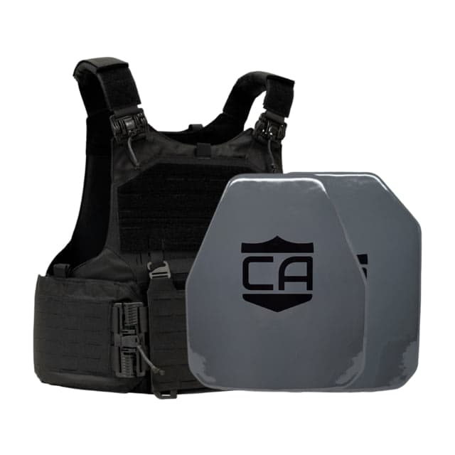 Caliber Armor AV2 Package NIJ III+/RF2 M.O.D. Complete Plate Carrier Package Shooters/SAPI Black