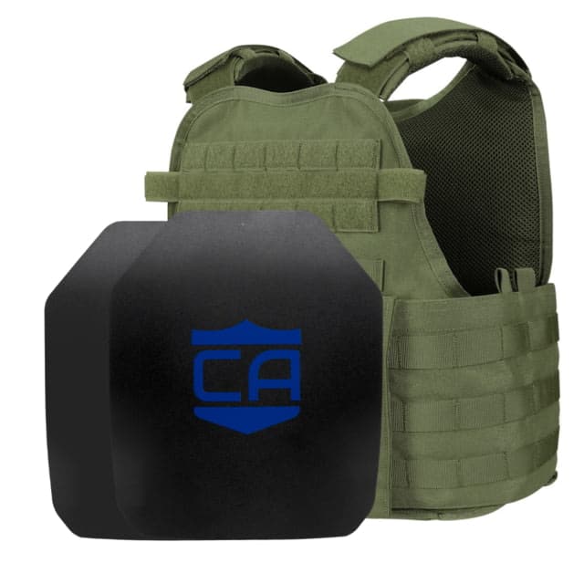 Caliber Armor AR550 III+ Condor MOPC Complete Plate Carrier Package SAPI Ranger Green 10x12in