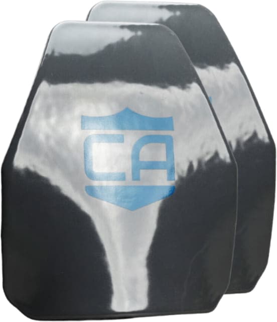 Caliber Armor AR550 Level III+ PolyShield Armor Plate - Pack of 2 Shooters Cut Multi-Curved 8x10 inch