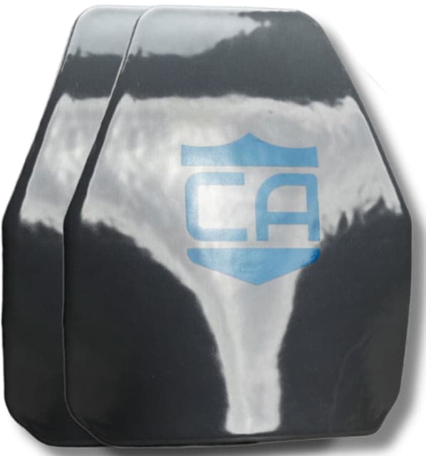 Caliber Armor AR550 Level III+ PolyShield Armor Plate - Pack of 2 Shooter Cut Multi-Curved inch