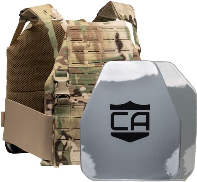 Caliber Armor Caliber Av2 Dv8 - Rf2 Body Armor Complete Plate Carrier Package Shooters Cut Multicam 11x14in