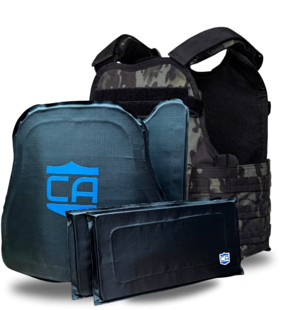 Caliber Armor CaliberX IIIA MOPC Complete Plate Carrier Package w/Side Panels Black Multicam