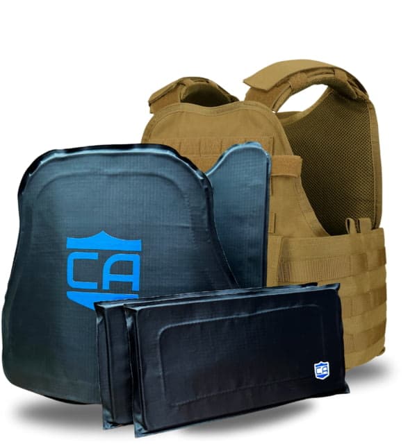 Caliber Armor CaliberX IIIA MOPC Complete Plate Carrier Package w/Side Panels Coyote Brown