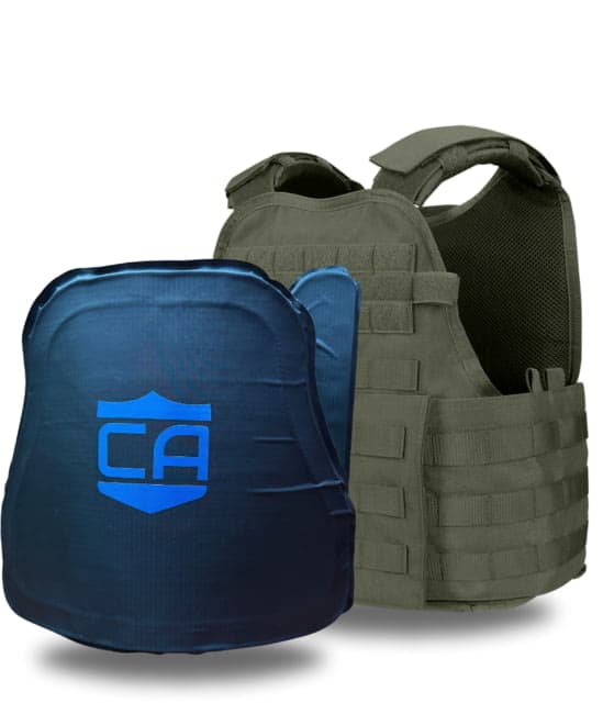 Caliber Armor CaliberX IIIA MOPC Complete Plate Carrier Package w/Side Panels OD Green
