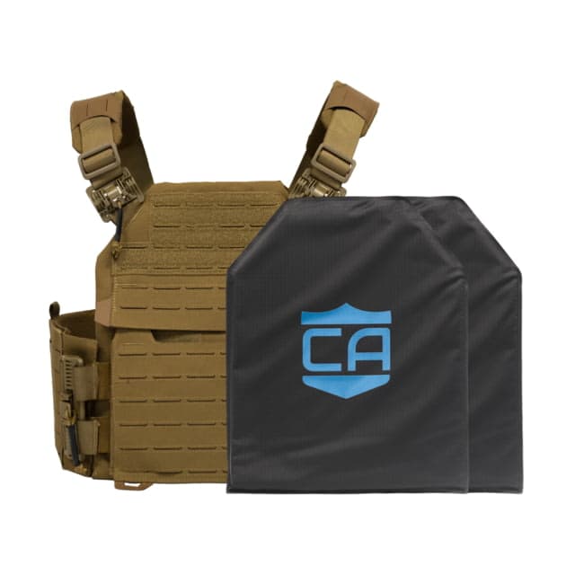 Caliber Armor CaliberX Soft IIIA/HG2 Recon Complete Plate Carrier Package Coyote Tan Medium