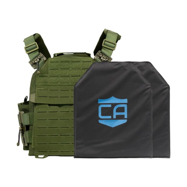Caliber Armor CaliberX Soft IIIA/HG2 Recon Complete Plate Carrier Package OD Green Medium