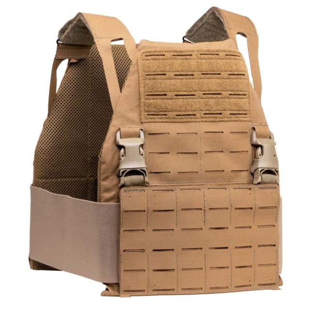 Caliber Armor DV8 Plate Carrier Shooters Cut 11x14in Coyote Tan Large