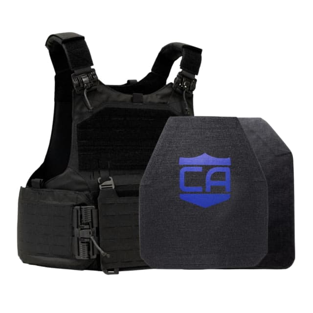 Caliber Armor Level IV w/M.O.D. Complete Plate Carrier Package Shooters/SAPI Black 10x12in/Large