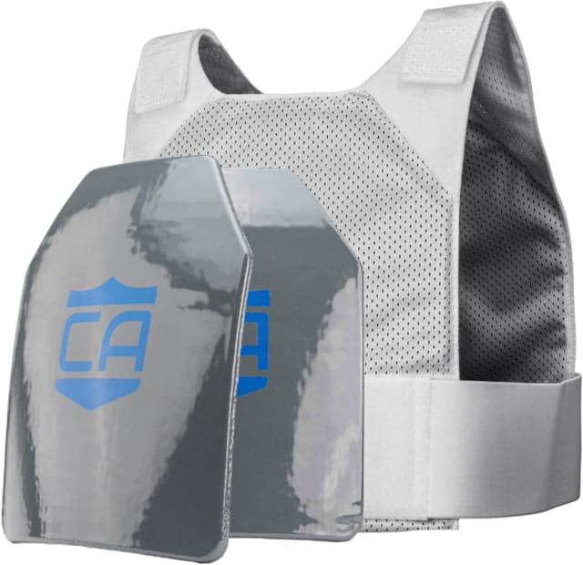 Caliber Armor CaliberHX IIIA Hard Armor Gray Man Concealable Complete Plate Carrier Package White 10x12in