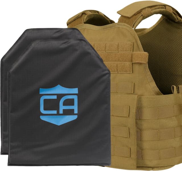 Caliber Armor CaliberX IIIA/HG2 Active Response Complete Plate Carrier Package Coyote Brown