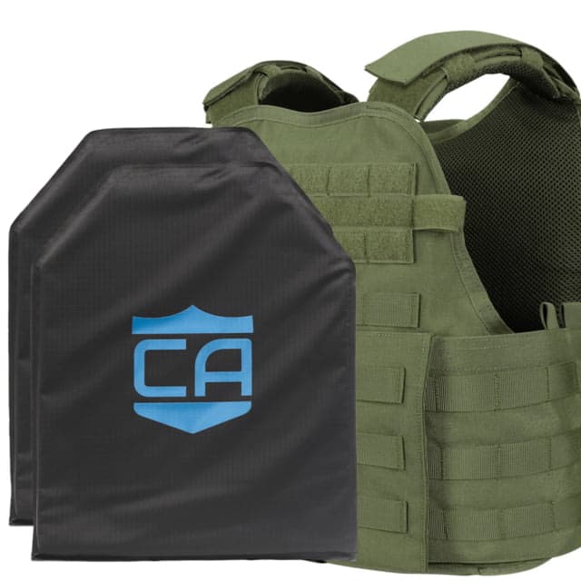 Caliber Armor CaliberX IIIA/HG2 Active Response Complete Plate Carrier Package Ranger Green