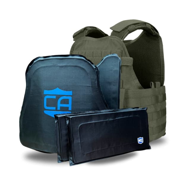 Caliber Armor CaliberX IIIA MOPC Complete Plate Carrier Package - w/ Side Panels Ranger Green