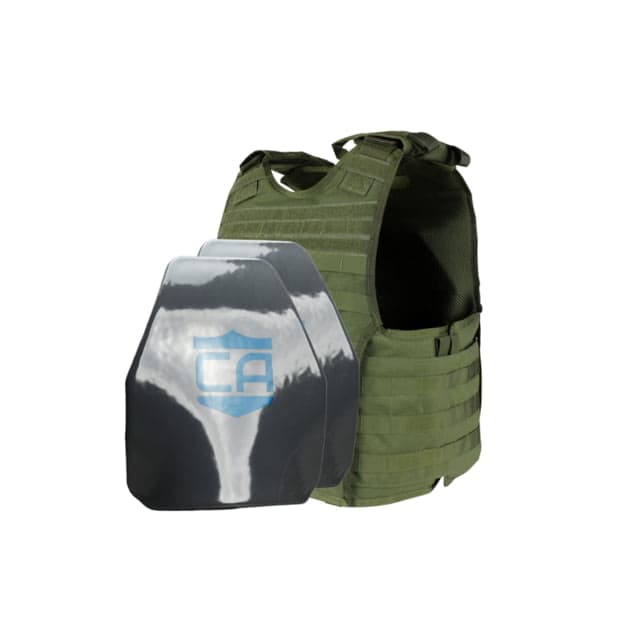 Caliber Armor Condor Exo&ar550 Level Iii+ Polyshield Complete Plate Carrier Package Shooters Od Green Small/Medium