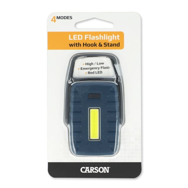 Carson Optical Led Flashlight W/ Hook And Stand Blue 1.9 In X 0.6 In X 3.3 In