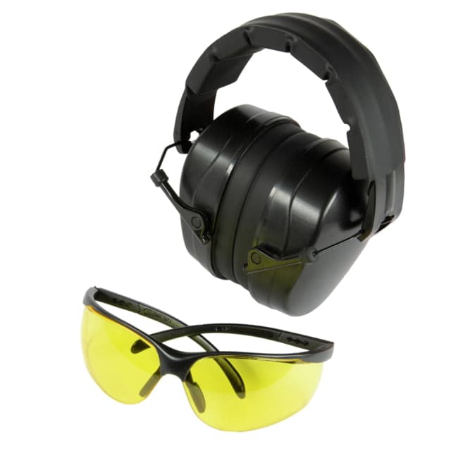 Champion Traps And Targets Champion Combo Eye And Ear Protection Muff Black Amber Lens Clam