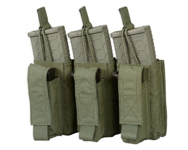 Chase Tactical Triple Kangaroo Mag Pouch 5.56/Pistol Ranger Green One Size NSN NONE
