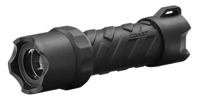 Coast Polysteel 200 Pure Beam Focusing Flashlight 250 Lumens Black Clam