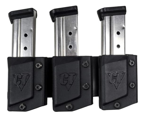 Comp-Tac Tri Mag Pouch Standard Size 23 - HK P30 P30L VP9 VP40 P2000 P2000SK UPS 9/40 Steel Left Side Carry/Right Hand Shooter Black Mag Size 23