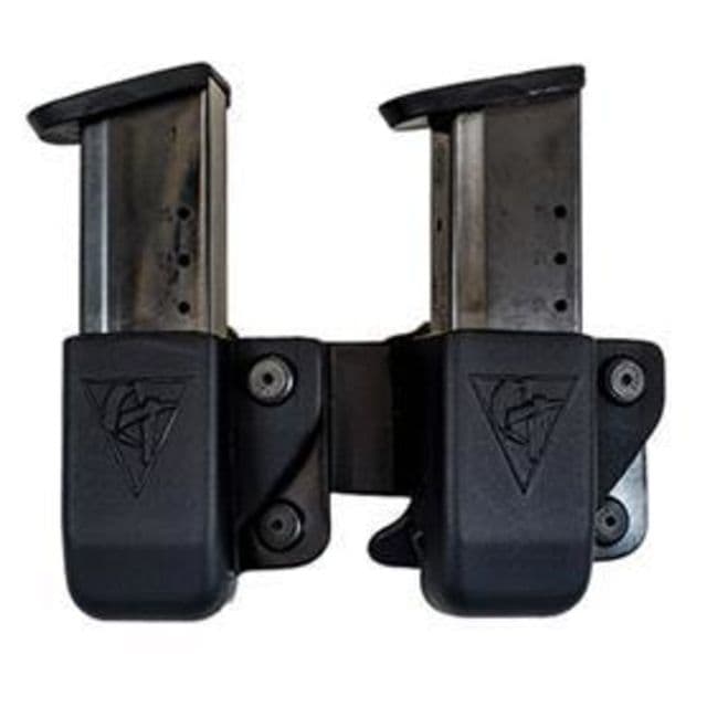 Comp-Tac Twin Belt Clip Mag Owb Kydex Size 10 - 1911 Double Hk Usp 9/40/45 Poly Walther Ppq .45 Left Hand Black