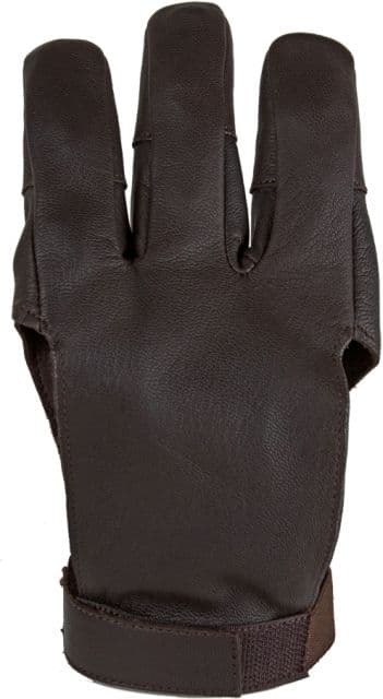 Damascus Protective Gear Damascus Dwc Archery Shooting Glove Three Finger Design Velcro Strap Brown Small Dwcsm