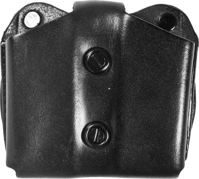 DeSantis Double Magazine Leather Pouch Long and Short Double Stack 9mm/40cal Ambidextrous Plain Black