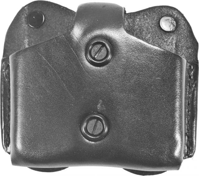 DeSantis Double Magazine Leather Pouch Long and Short Single Stack 9mm/40cal Springfield XDS 9mm/.45 Ambidextrous Plain Black