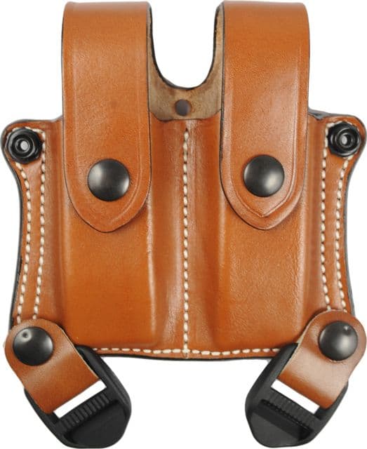 DeSantis Double Magazine Pouch for Shoulder Rigs Double Stack 9mm/40cal Ambidextrous Plain Tan