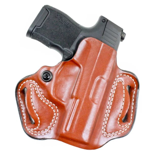 Desantis Mini Slide Owb Belt Holster Unlined Leather Rm1c Right Hand Plain Tan Rm1c