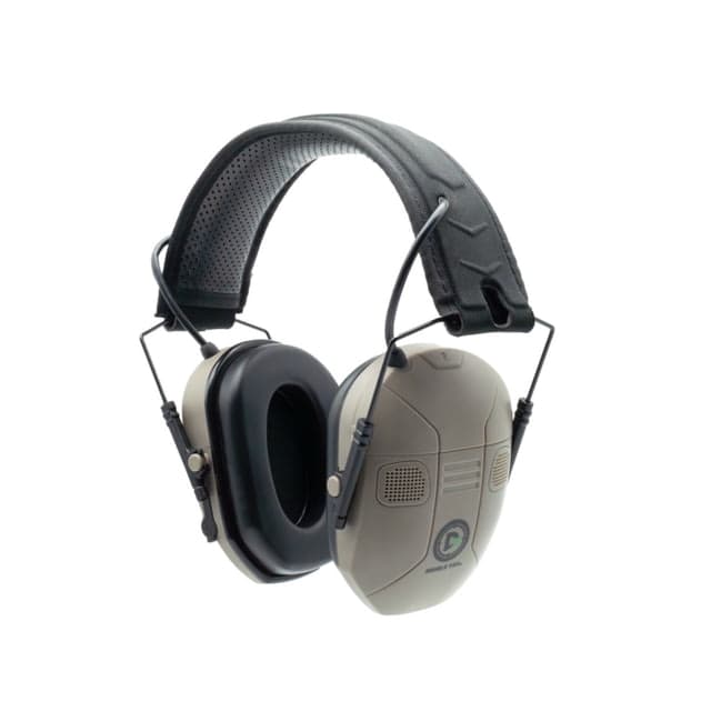 Double Tap Industries Bluetooth Earmuffs with Voice Enhancement & Hearing Protection Tan/Black