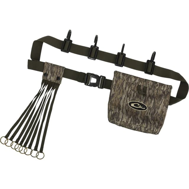 DRAKE Waterfowl Ultimate Timber Strap Mossy Oak Bottomland 72in Adj. Strap 4 Hooks 8 Slip Ring Game Straps Shell Pouch