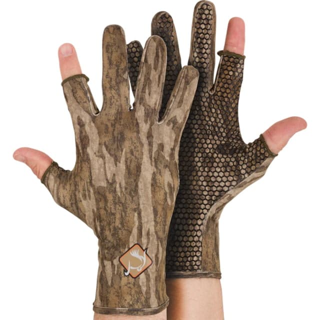 Drake Ol' Tom Performance Stretch Turkey Gloves - Men's Mossy Oak Bottomlands Camo Large/Extra Large