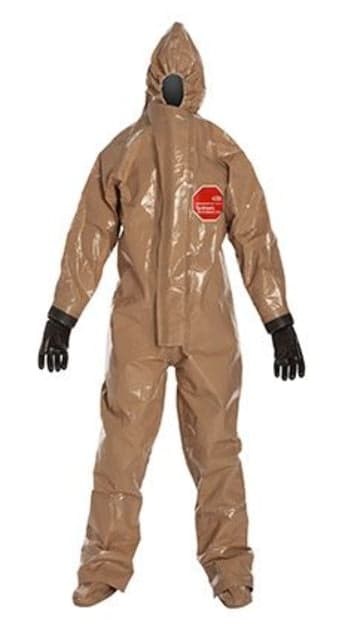 DuPont Tychem RESPONDER CSM Coveral w/Hood and Gloves Level B Tan 3X Each