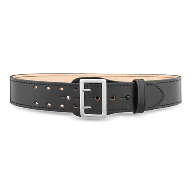 DutyMan 2-1/4inch Plain Leather Sam Browne 2-row Stitch Duty Belt With Nickel Buckle