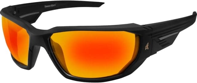 Edge Eyewear Dawson - Black Frame / Aqua Precision Red Mirror Lenses Black Frame