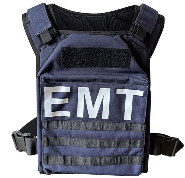 ExecDefense USA EMT / EMS Universal Fit Plate Carrier Navy Blue Universal Size