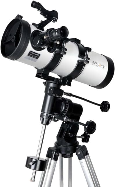 Explore Scientific 114 mm f/4.4 Newtonian Reflector Telescope w/ Equatorial Mount Black