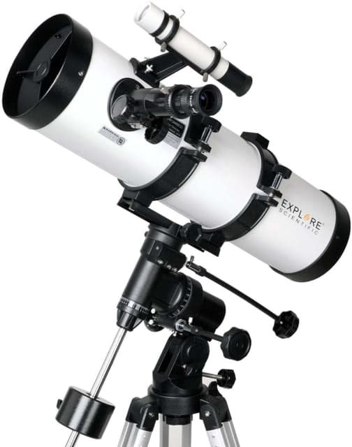 Explore Scientific 134 mm f/4.9 Newtonian Reflector Telescope w/ Equatorial Mount Black