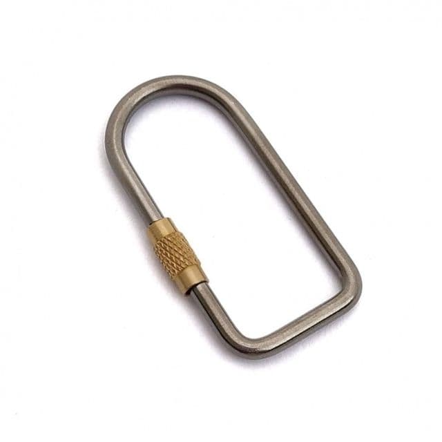 Flytanium Titanium Flat Oval Keyring W/ Screw Closure