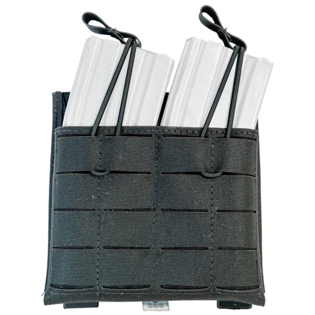Grey Ghost Gear Double Mag Pouch Fits Ar15 Magazines Laminate Construction Black Includes 2 Malice Clips